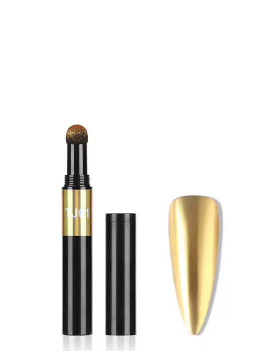 Penna effetto specchio oro
