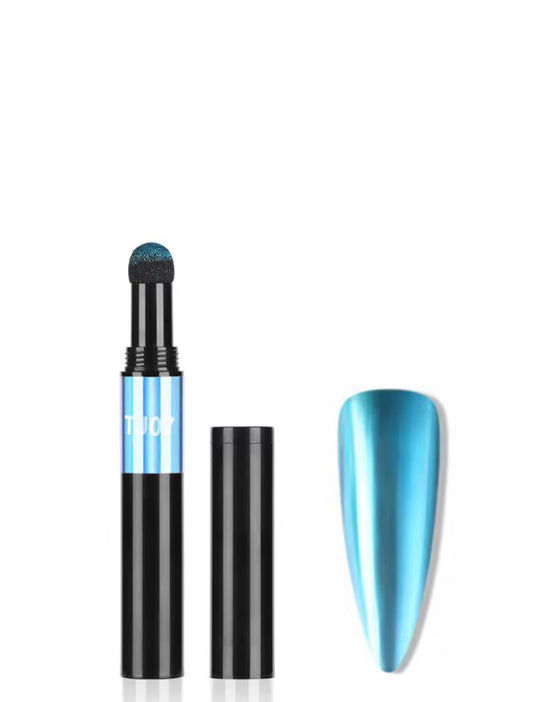 Penna effetto specchio azzurro